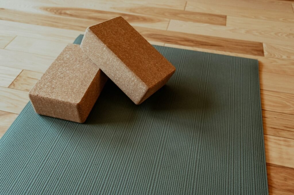 Tapis de yoga avec blocs